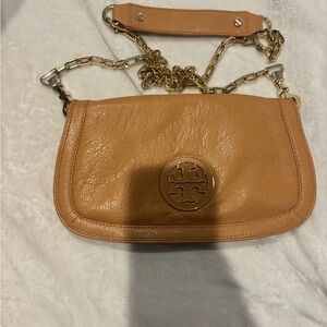 Tory Burch Camel Leather Crossbody Bag